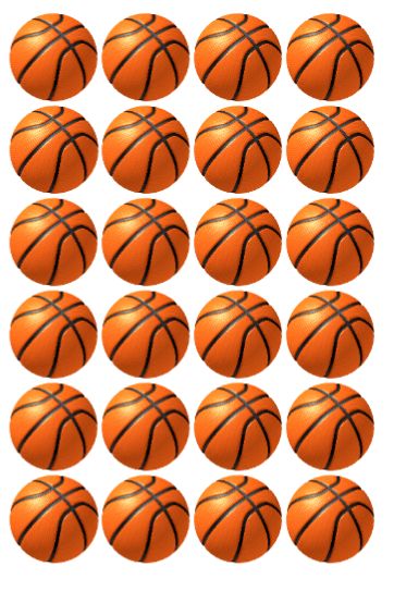 Edible basketball-themed cupcake toppers