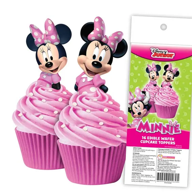 Mini Mouse Wafer Cupcake Toppers - 16pc