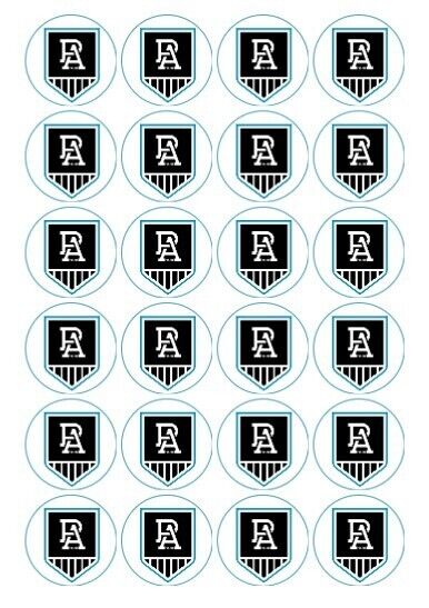 Port Adelaide AFL Cupcake Toppers, cake Icing sheets, cake toppers