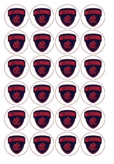 Melbourne FBC AFL Cupcake Toppers, cake Icing sheets, cake toppers