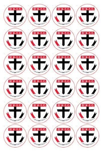 St Kilda AFL Cupcake Toppers, cake Icing sheets, cake toppers