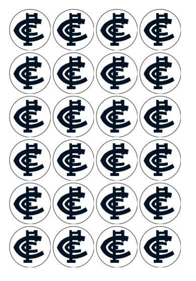 Carlton AFL Cupcake Toppers, cake Icing sheets, cake toppers