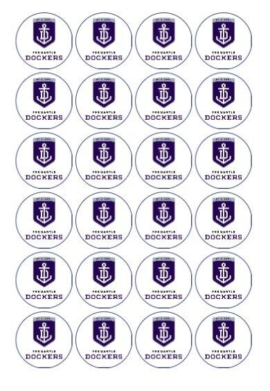 Freemantle Dockers AFL Cupcake Toppers, cake Icing sheets, cake toppers