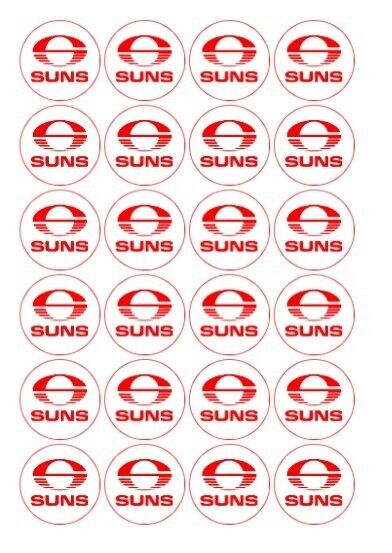 Gold Coast Suns AFL Cupcake Toppers, cake Icing sheets, cake toppers