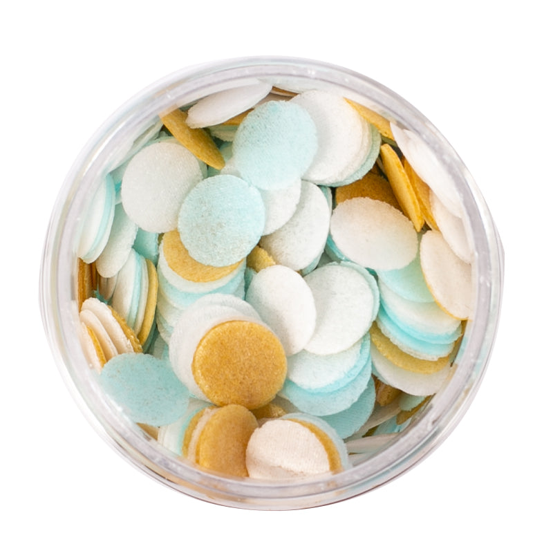 Wafer Blue, white and gold confetti mix - 9g