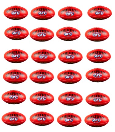 AFL Ball Cupcake Toppers (24 Pieces)