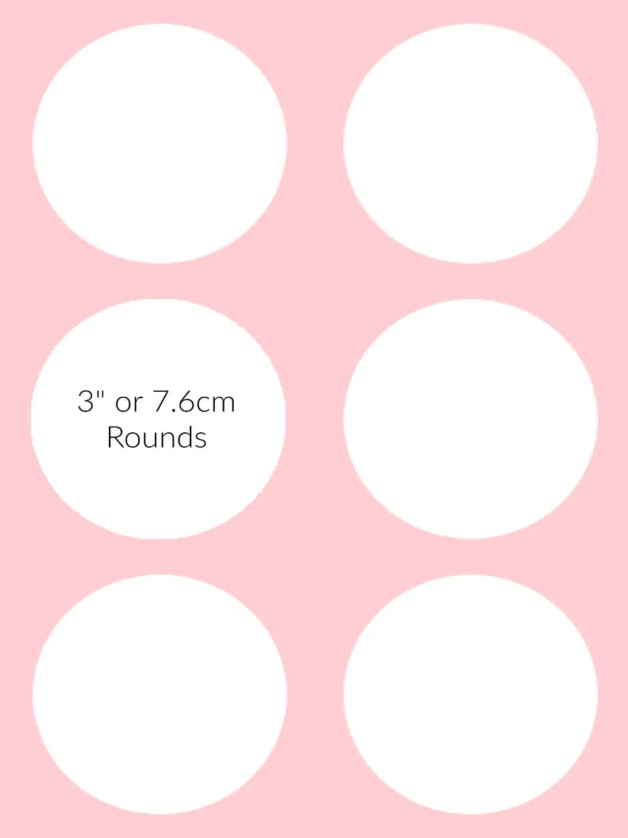 Custom edible cupcake toppers 3" size chart