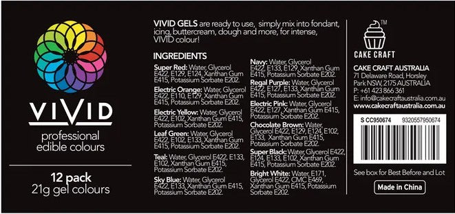 Vivid Gel Colours - 12 Pk