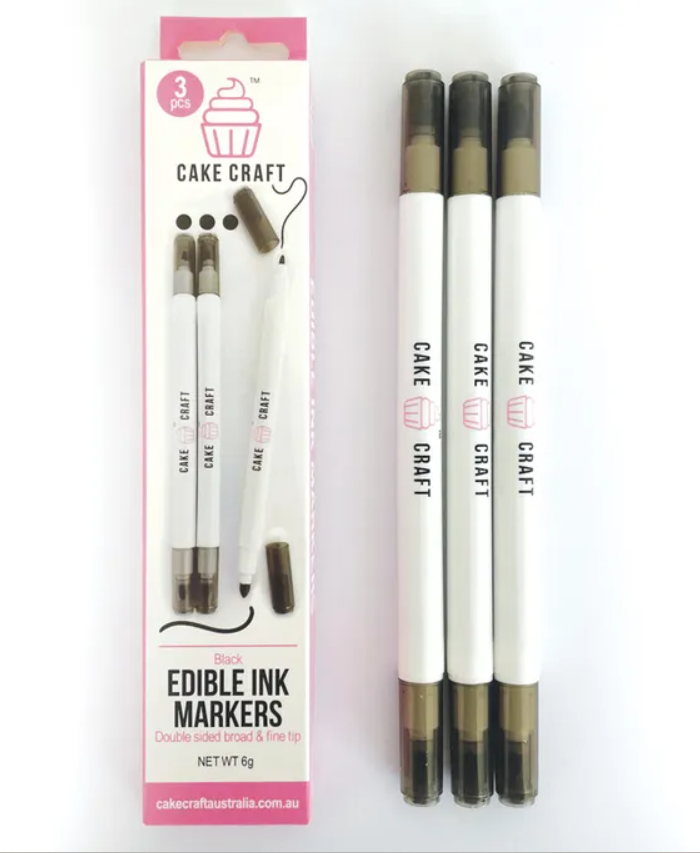 CAKE CRAFT | EDIBLE INK MARKERS | BLACK | 3 PACK