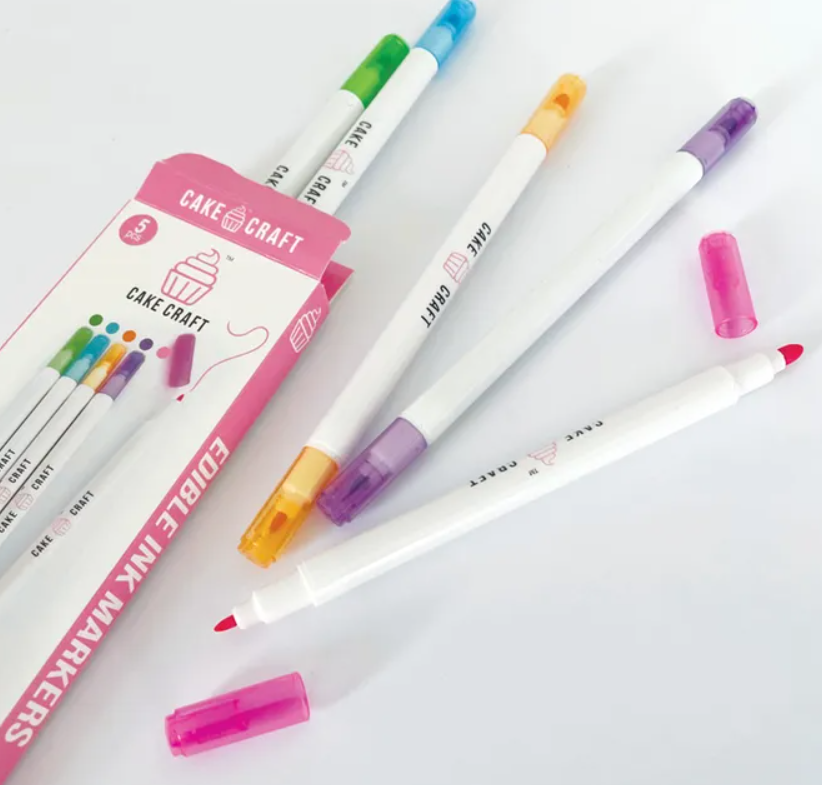 CAKE CRAFT | EDIBLE INK MARKERS | NEON COLOURS | 5 PACK