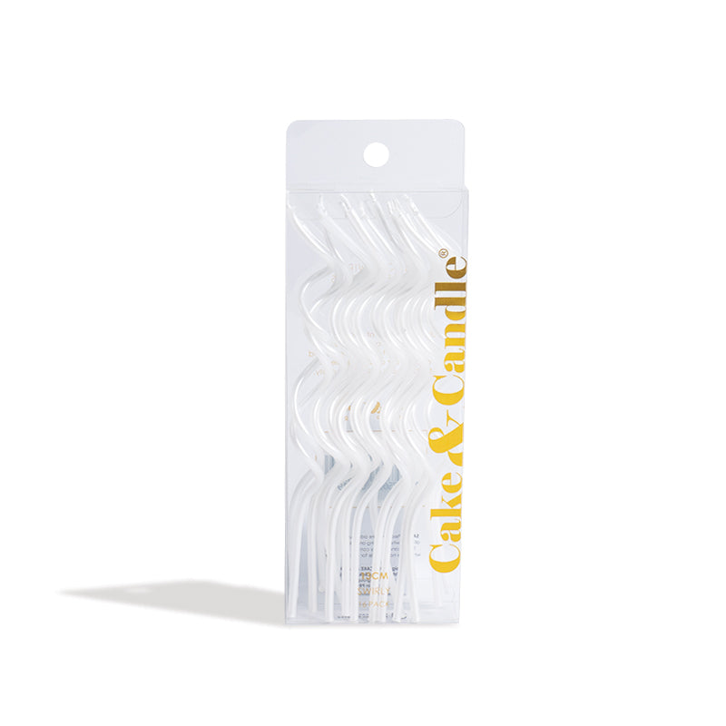 Swirly Cake Candles - White (Pack of 16)