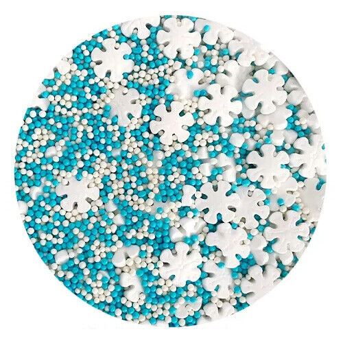 Blue & White Snowflake Sprinkles