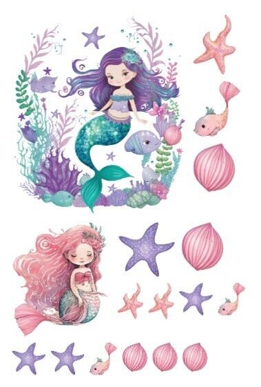 MERMAID  Edible Icing Sheet PRE-CUT