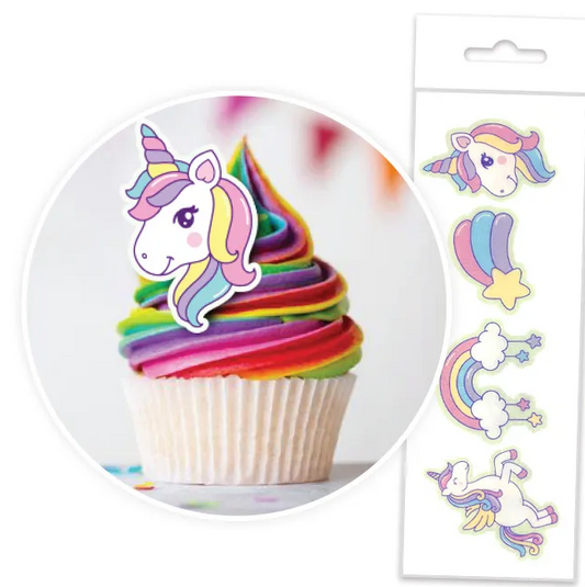Unicorn Cupcake Toppers  - 16pc, cake toppers, birthday cupcakes