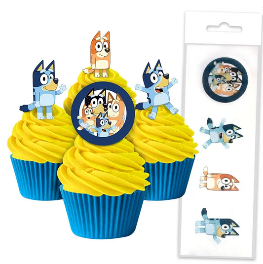 Bluey Wafer Cupcake Toppers  - 16pc