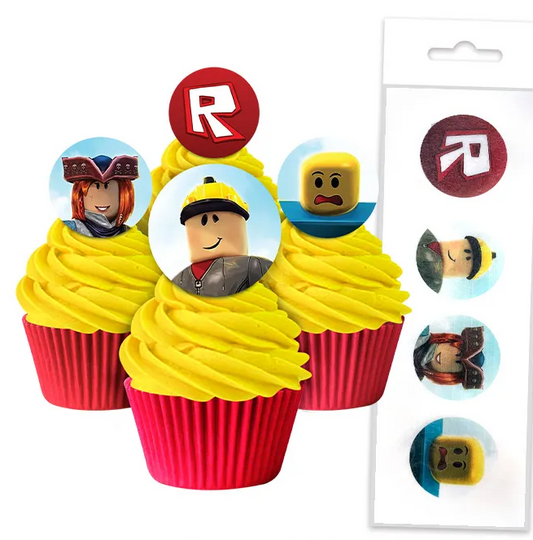Roblox Wafer Cupcake Toppers  - 16pc