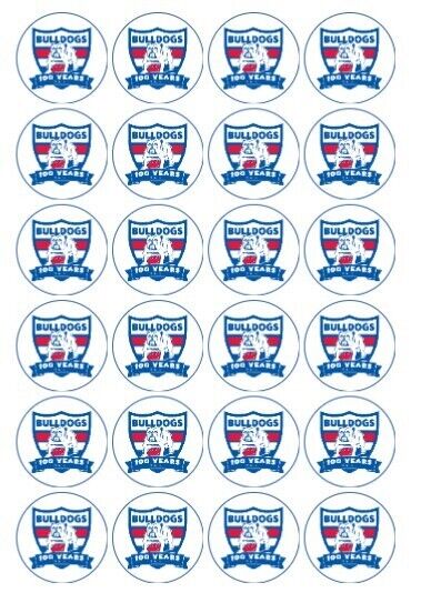 Western Bulldogs  AFL Cupcake Toppers, cake Icing sheets, cake toppers