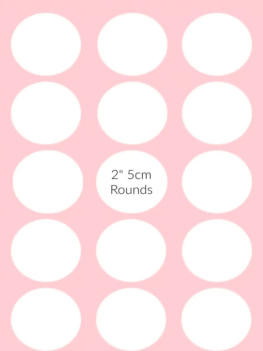 Custom edible cupcake toppers 2" size chart