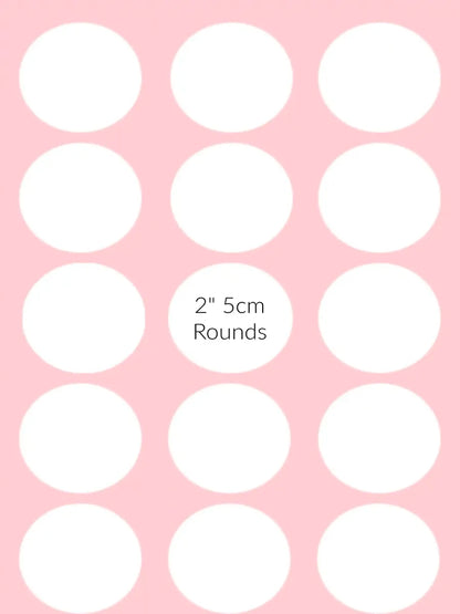 Custom edible cupcake toppers 2" size chart