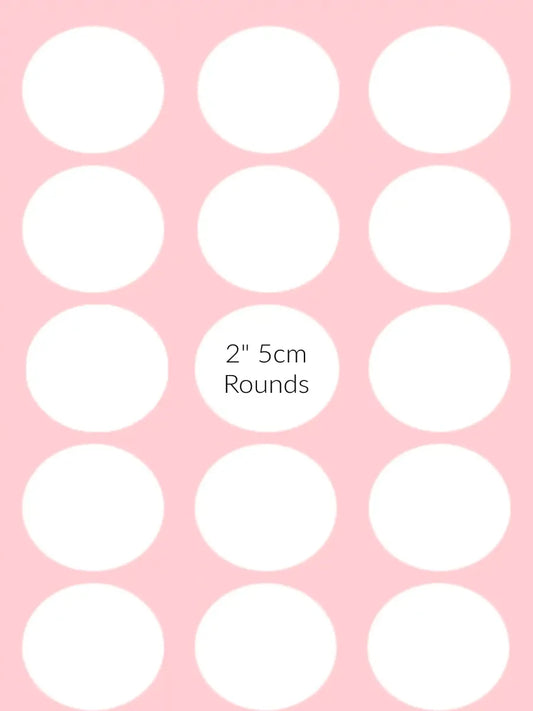 Custom edible cupcake toppers 2" size chart