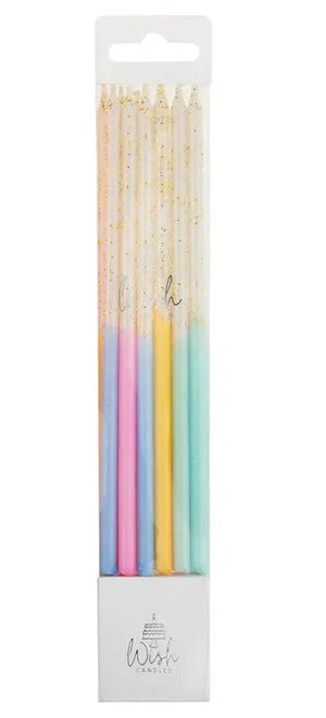 Pastel Glitter 8cm Candles - 12pk