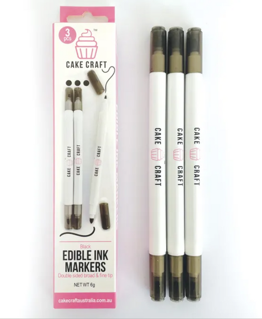 CAKE CRAFT | EDIBLE INK MARKERS | BLACK | 3 PACK