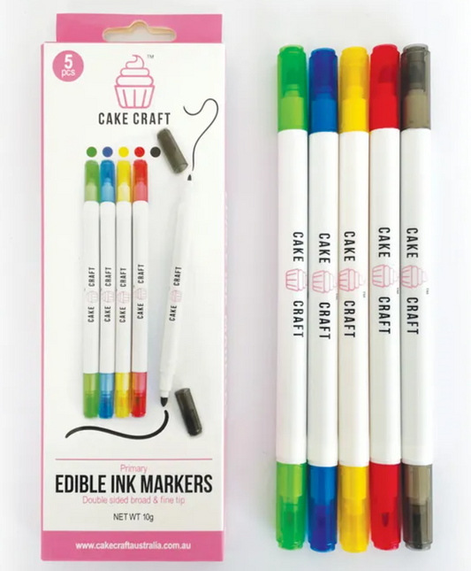Cake Craft | Edible Ink Markers | Primary Colours | 5 Pack