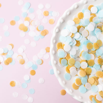 Wafer Blue, white and gold confetti mix - 9g