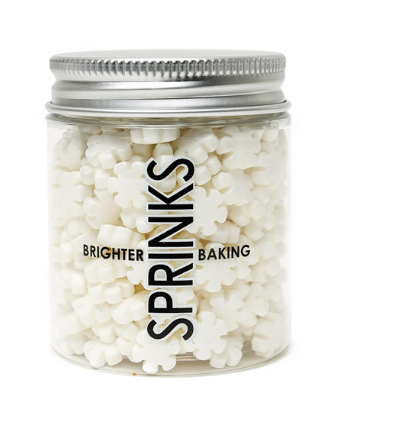 ❄️ Sprinks White Snowflakes (60g) – Edible Snowflake Sprinkles for Winter & Christmas Baking
